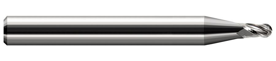 Picture of Harvey Tool 51014 .218 Dia CarbideBall EM, 1,5x LOC, 4 FL End Mill Standard Flute Standard Helix Carbide Uncoated Single End Ball NoseBall